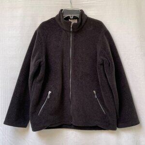 Horny Toad Full ZIp Jacket Womens Medium Brown Fuzzy Warm WInter Outdoor Teddy